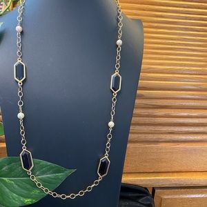 Monet necklace - gold tone and black